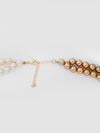 Golden Basraa Pearl Dual-Layer Necklace – White & Gold Luxe Edition