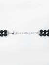 Black Lava Stone & Pyrite Layered Necklace with Shell Pearl Pendant – Basraa Luxe Collection