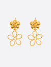 Golden Bloom Floral Drop Earrings – 18K Gold Plated Statement Jewelry