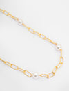 Basraa Pearl Link Chain Necklace – 18K Gold-Plated Modern Luxury