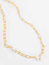 Basraa Pearl Link Chain Necklace – 18K Gold-Plated Modern Luxury