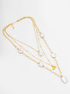 Basraa Baroque Pearl & Gold Heart Layered Necklace – Luxe Statement Set