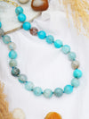 Ocean Blue Agate Beaded Necklace