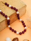 Basraa Ruby Red Agate Royale Pearl Necklace