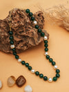 Basraa Emerald Green Agate Pearl Necklace