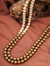 Golden Basraa Pearl Dual-Layer Necklace – White & Gold Luxe Edition