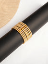 Radiant Rows – Golden Crystal Pearl Bracelet