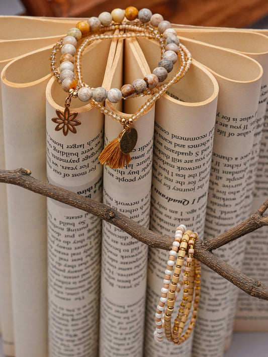 Desert Bloom Bracelet Set – Earthy Elegance in Every Strand