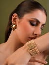 Radiant Rows – Golden Crystal Pearl Bracelet